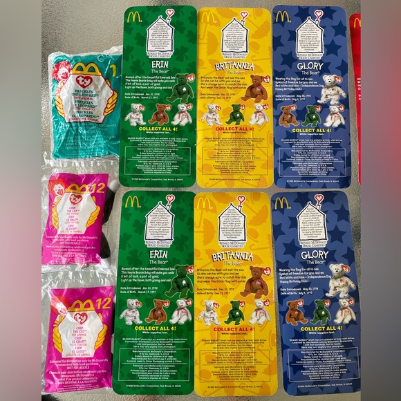 TY Beanie babies Mcdonalds International Bears Extremely RARE - Picture 7 of 13